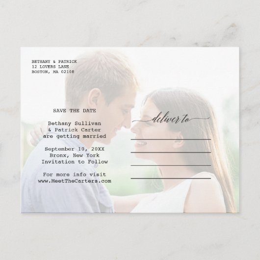 Timeless Chic Enregistrer la date Faire-part photo (Dos)