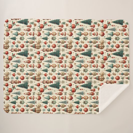 Timeless Christmas Toys Sherpa Deken (Voorkant (horizontaal))