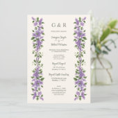 Timeless Classic Lilac Flowers Branches Wedding Kaart (Staand voorkant)