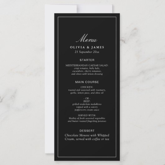Timeless Dark Black Modern Minimalist Wedding (Voorkant)