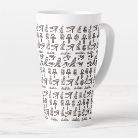 Timeless Egyptian Antiquities Digital Patterns Latte Mok (Rechterhoek)