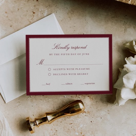 Timeless Elegance Wedding RSVP Kaartje