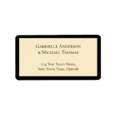 Timeless Elegant Black Cream Monogram Wedding Etiket (Voorkant)