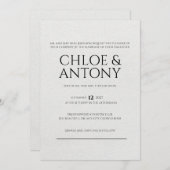 Timeless, Elegant Wedding Invitation (Devant / Derrière)