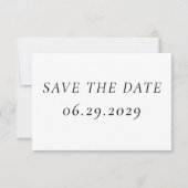 Timeless Elegant White Wedding Save The Date Card (Devant)
