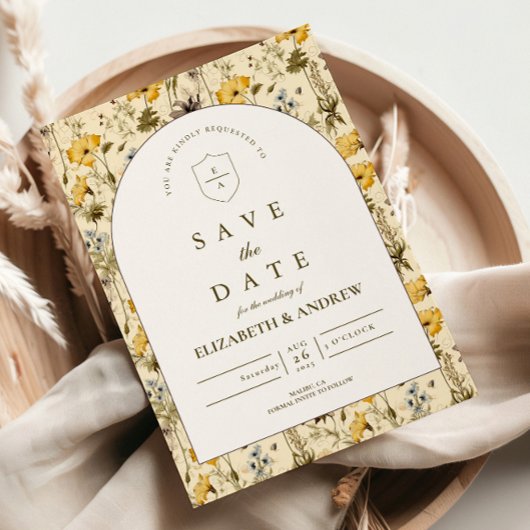 Timeless Floral Arch Wedding Save The Date