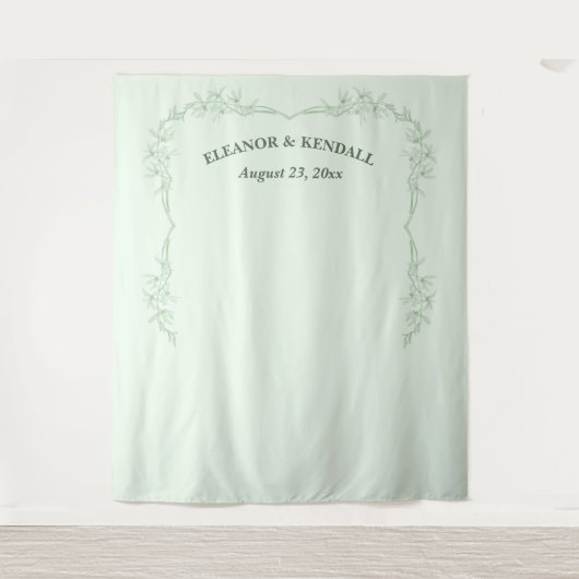 Timeless Flower Weduwfoto Booth Backdrop Wandkleed (Voorkant)