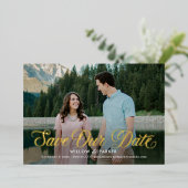 Timeless FOLIE Weddenschap van het Manuscript spar Folie Uitnodiging (Staand Voorkant)