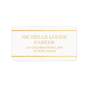 Timeless Gold White, speciaal gepersonaliseerd Etiket