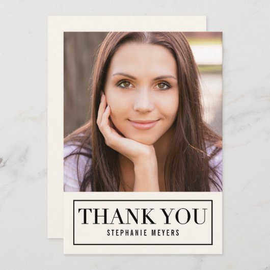 Timeless Grid EDITABLE KLOR Dank u wel kaart (Voorkant / Achterkant)