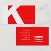 Timeless Huge Letter Visitekaartje (rood en wit) (Voorkant / Achterkant)