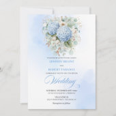 Timeless Light Blue Hydrangea Wedding Invitation (Devant)