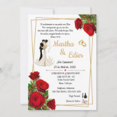 Timeless Love Red Elegance Wedding Invitation  (Devant)