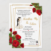 Timeless Love Red Elegance Wedding Invitation  (Devant / Derrière)