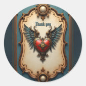 Timeless love, surreal elegance in steampunk style ronde sticker (Voorkant)