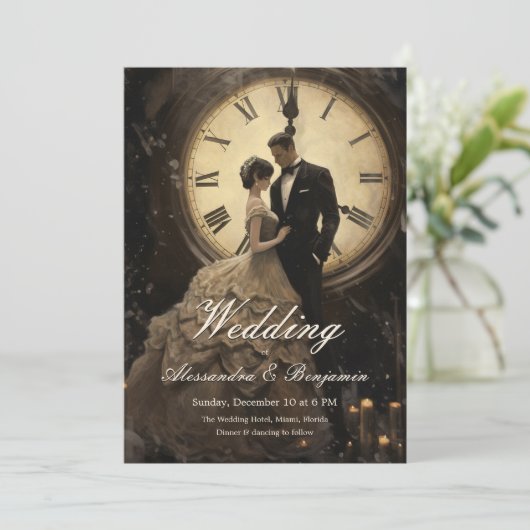 Timeless Love |  thema bruiloft Kaart (Staand voorkant)