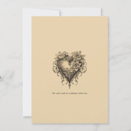 Timeless Love |  thema bruiloft Kaart (Achterkant)