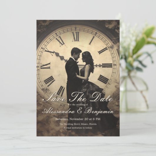 Timeless Love |  thema Opslaan datum Kaart (Staand voorkant)