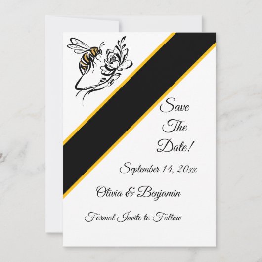 Timeless Luxury Bee Enregistrer la carte Date (Devant)