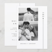 Timeless  Modern Black & White Photo Wedding Kaart (Voorkant / Achterkant)