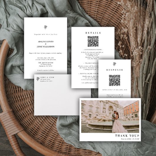 Timeless Monochrome Wedding Invitation
