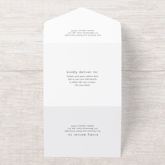 Timeless Monogram QR Code Modern Wedding All In One Uitnodiging (Buiten)