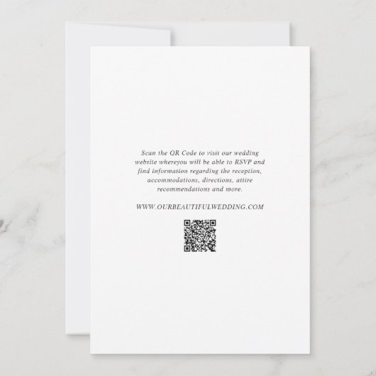 Timeless Monogram QR Code Modern Wedding Kaart (Achterkant)