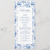 Timeless Navy Roses Floral Toile Wedding Program Programma (Achterkant)