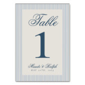Timeless Old Money Blue Stripe Wedding Kaart (Voorkant)