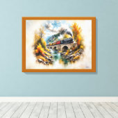 Timeless Railway Escape / Picturesque Fall Scenery Canvas Afdruk (Insitu (Houten vloer))