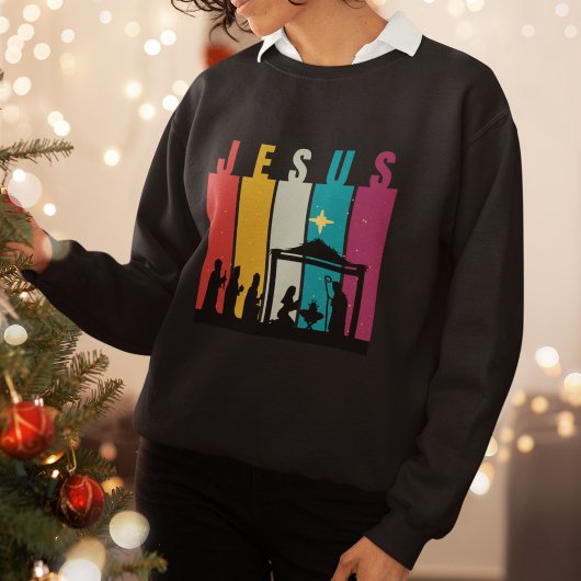 Timeless Reverence: Retro Christmas Sweatshirt