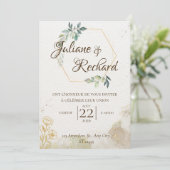 Timeless Romance Elegant Wedding Invitation Kaart (Staand voorkant)