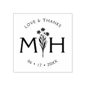 Timeless Romantic Stylish Chic Wedding Wildflowers Rubberstempel (Afrduk)