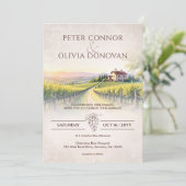 Timeless Romantic Vineyard Rustic Wedding Kaart (Staand voorkant)