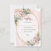Timeless Rose Gold Greenery Wedding RSVP Card (Devant)
