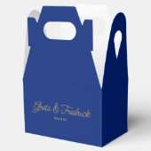 Timeless Royal Blue and Gold Wedding Bedankdoosjes (Geopend)