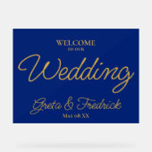 Timeless Royal Blue Gold Welcome to our Wedding (Recto)