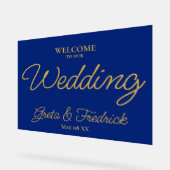 Timeless Royal Blue Gold Welcome to our Wedding (Angle)