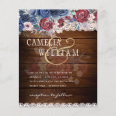Timeless Rustic Blue Burgundy Floral Lace Wedding (Voorkant)