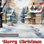 Timeless rustic winter scene bold playful festive  feestdagenkaart