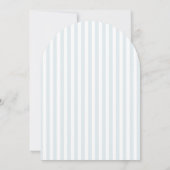 Timeless Script Blue Stripes Arched Bridal Shower Kaart (Achterkant)