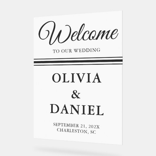 Timeless Script Wedding Welcome Sign Acryl Bord (Hoek)