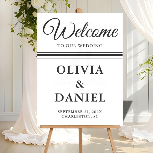 Timeless Script Wedding Welcome Sign Acryl Bord