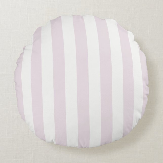 Timeless Stripes Pastel Pink Rond Kussen (Voorkant)
