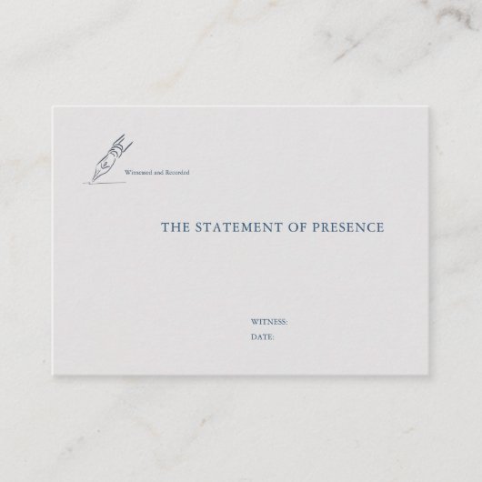 Timepiece - Minimalist Wedding Enclosure Visitekaartje (Voorkant)