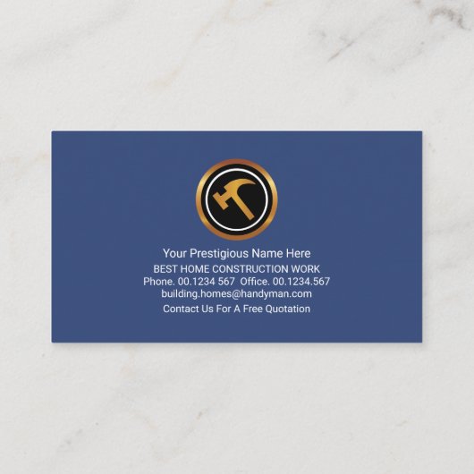 Timer Layer Handyman Border Visitekaartje (Achterkant)