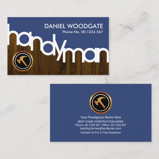 Timer Layer Handyman Border Visitekaartje (Voorkant / Achterkant)