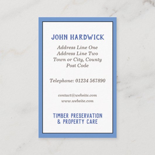 Timer-reservering en Eigendomszorg Visitekaartje (Achterkant)