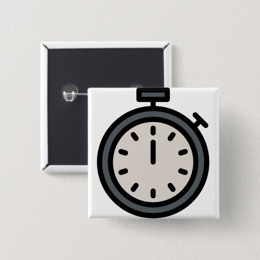 timer vierkante button 5,1 cm (Voorkant /achterkant)