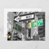 Times Square B&W Briefkaart (Voorkant / Achterkant)